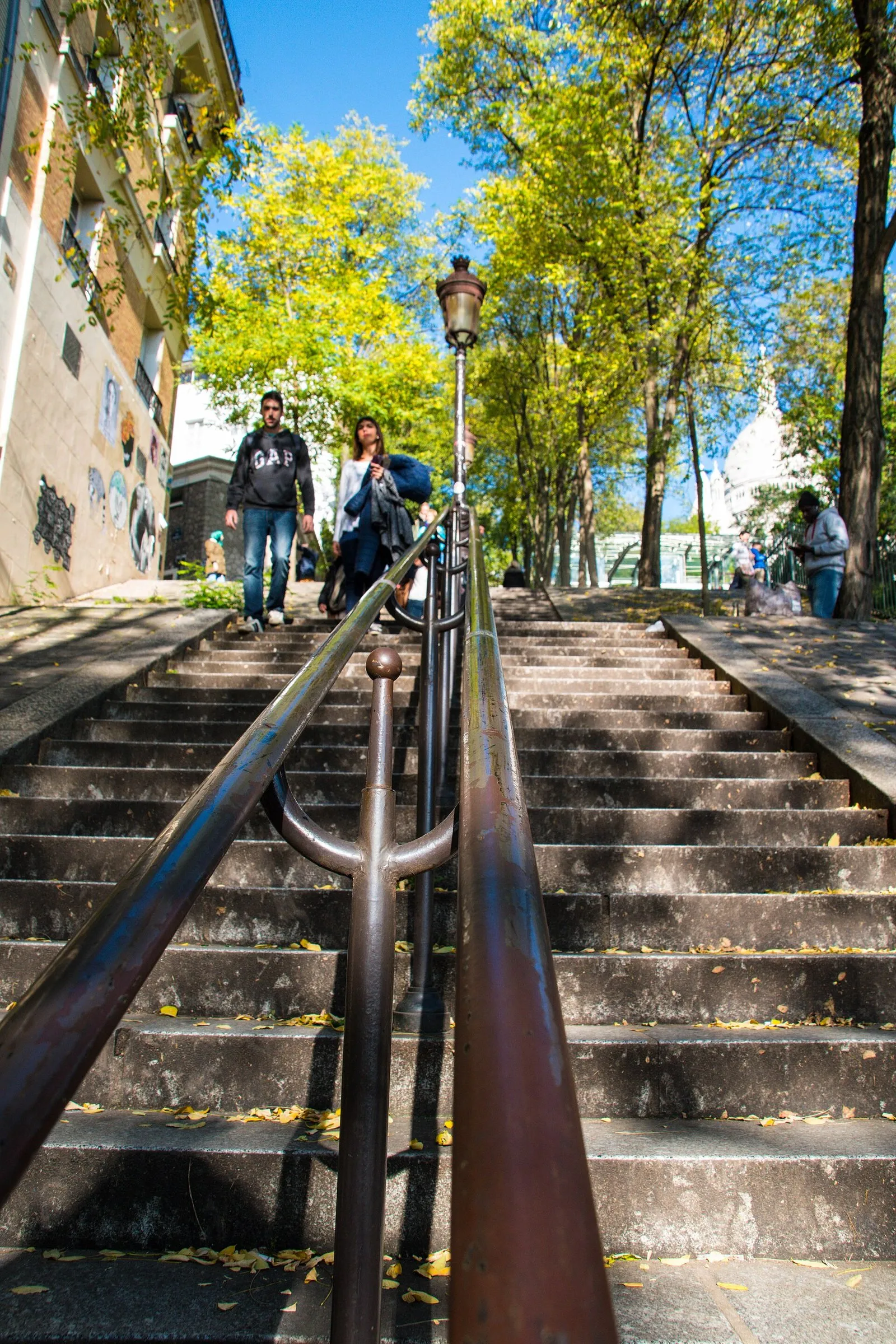 The steps of rue Foyatier climbing the hill of Montmartre