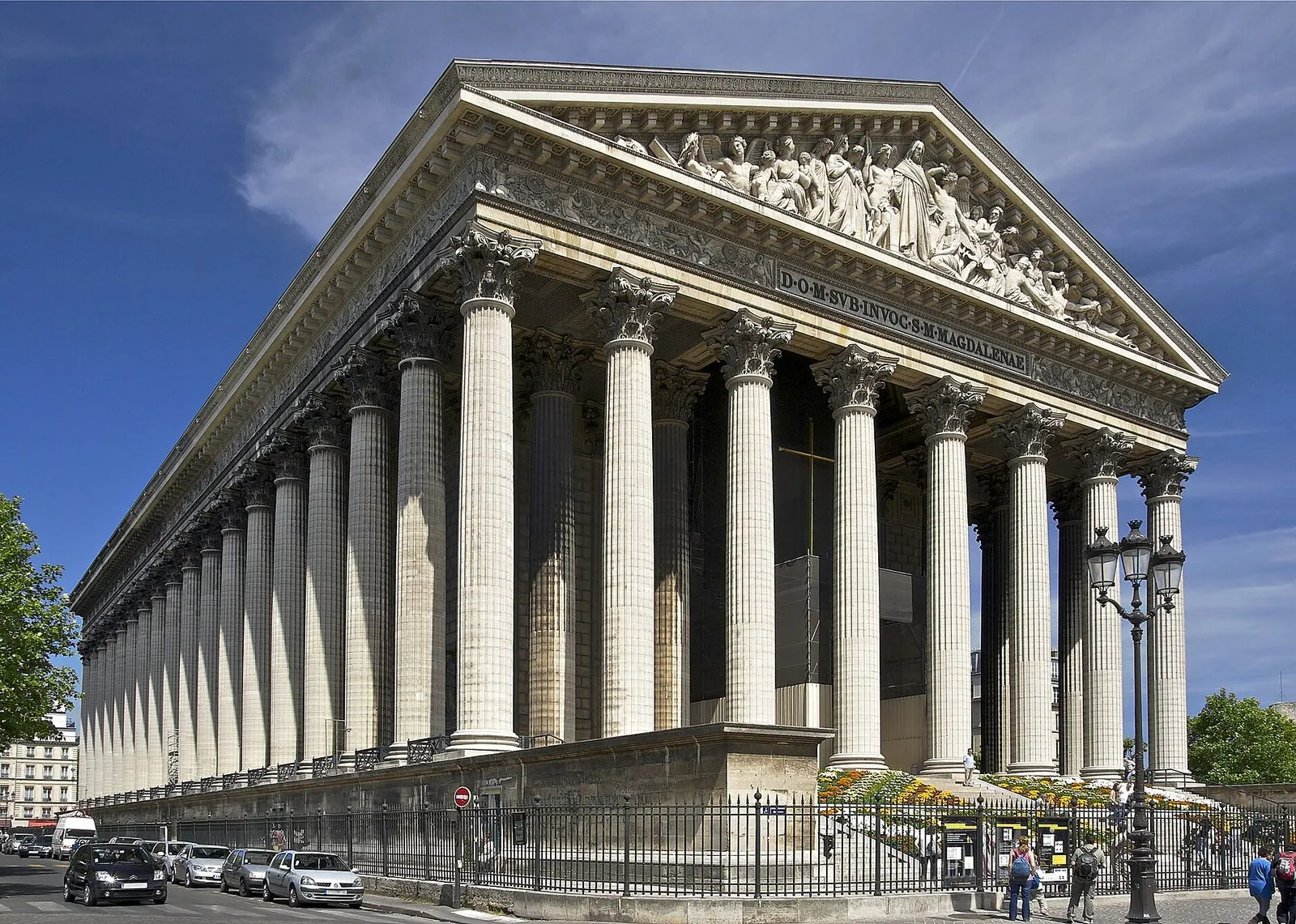 The Madeleine church and its colonnade of Corinthian columns