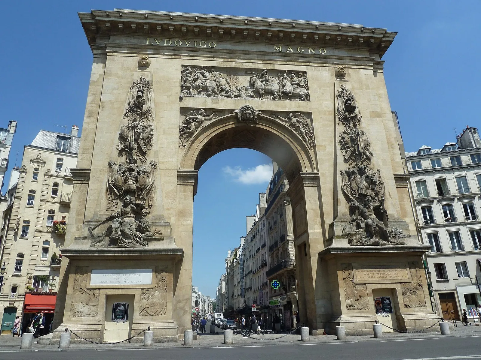 The Porte Saint-Denis, a triumphal arch built for Louis XIV